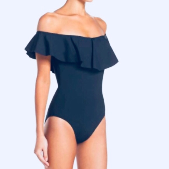 Trina Turk Off Shoulder Flounce Swimsuit - Picture 7 of 8